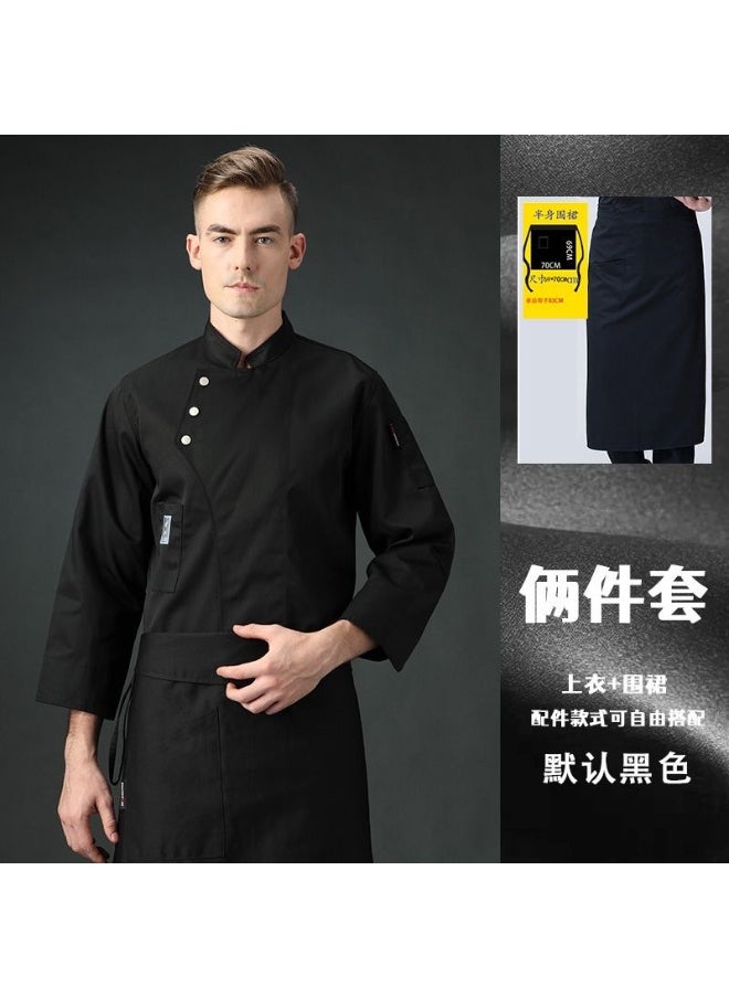 NIBEMINENT Shirt Jaket Barber Breathable Short Coat Sleeve Uniform  Wear Restaurant Sushi Chef Costumes Waiter Kitchen Cook  - Image 1