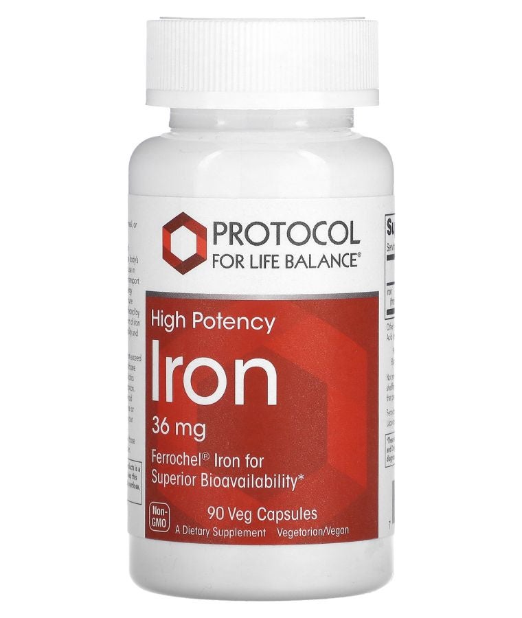 Protocol For Life Balance Iron High Potency 36 mg 90 Veg Capsules