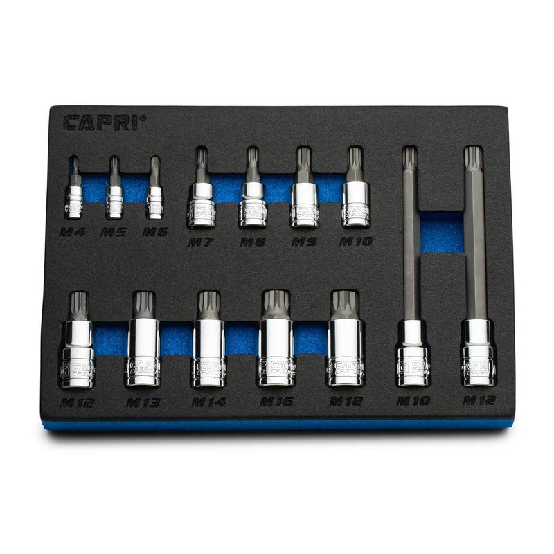 Capri Tools XZN Triple Square Bit Socket Set, 14-Piece (XZN Bit Set/Master) - Image 1