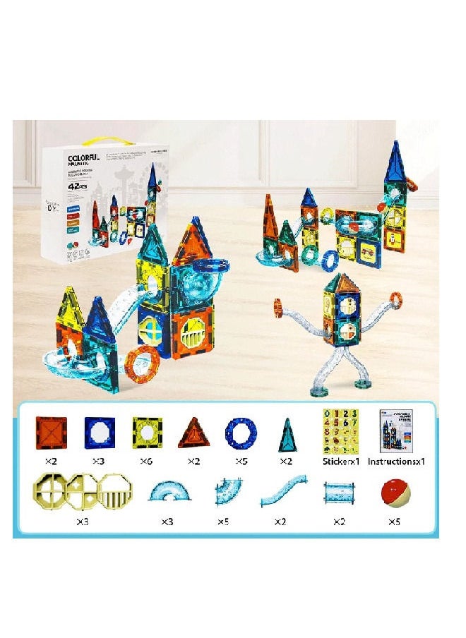 Generic Colorful Magnetic Pipeline Building Block 42pcs  - Image 1