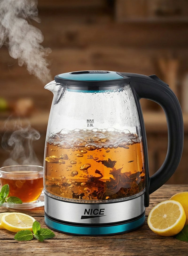 نايس غلاية كهربائية زجاجية 2 لتر 1500 وات - Image 2