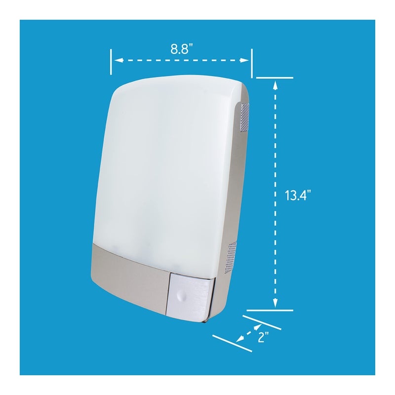 Carex Sunlite Bright Light Therapy Lamp, 10000 LUX Therapy Lamp at 10 Inches, LED Bright White Light with Adjustable Height and Brightness Levels for Mood, Portable for Travel or Small Spaces, Silver - Image 4