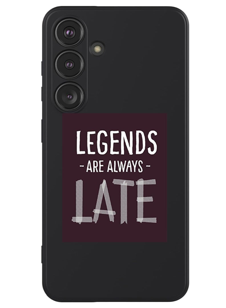 Theodor Protective Slim Fit Case Liquid Silicone Cover with Full Body Protection Anti-Scratch Shockproof Case For Samsung Galaxy S24 (Black) - legends are always late - Image 1