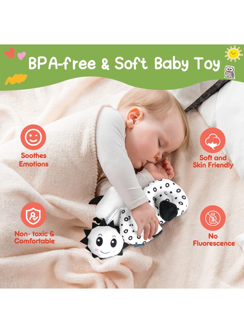 Baby Spiral Hanging Stroller and Car Seat Toys Black and White High Contrast Sensory Toy Newborn Plush Activity Toys Thank You Gifts for 0 3 6 9 12 Months Girls Boys  - Image 3