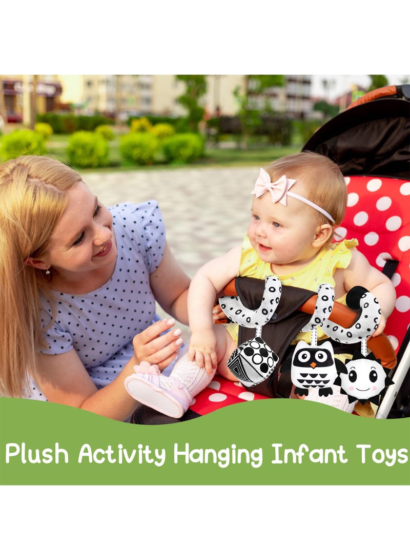 Baby Spiral Hanging Stroller and Car Seat Toys Black and White High Contrast Sensory Toy Newborn Plush Activity Toys Thank You Gifts for 0 3 6 9 12 Months Girls Boys  - Image 4