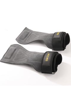 SKDK Weight Lifting Gym Gloves Hand Protector Grips Hooks Workout Straps Leather Palm Leather Padded Wrist Wraps Deadlifts  - Image 5
