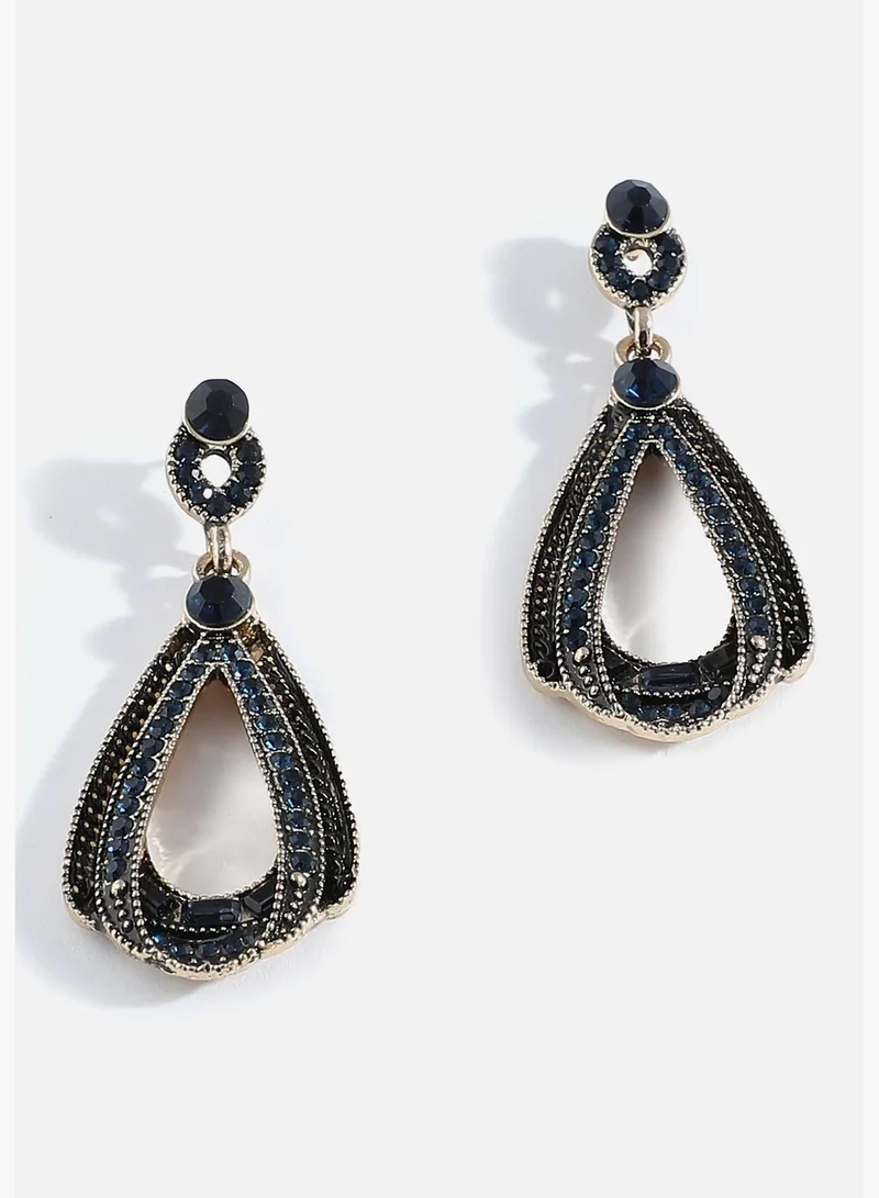 SOHI Gold Plated Designer Stone Drop Earring