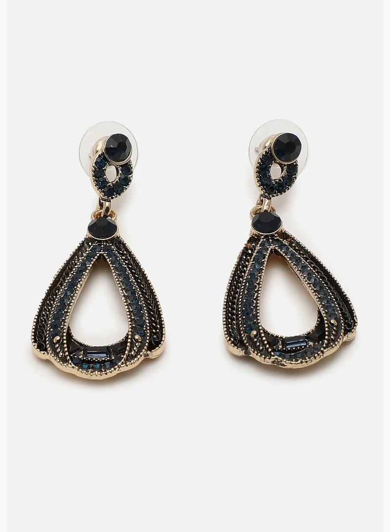 SOHI Gold Plated Designer Stone Drop Earring