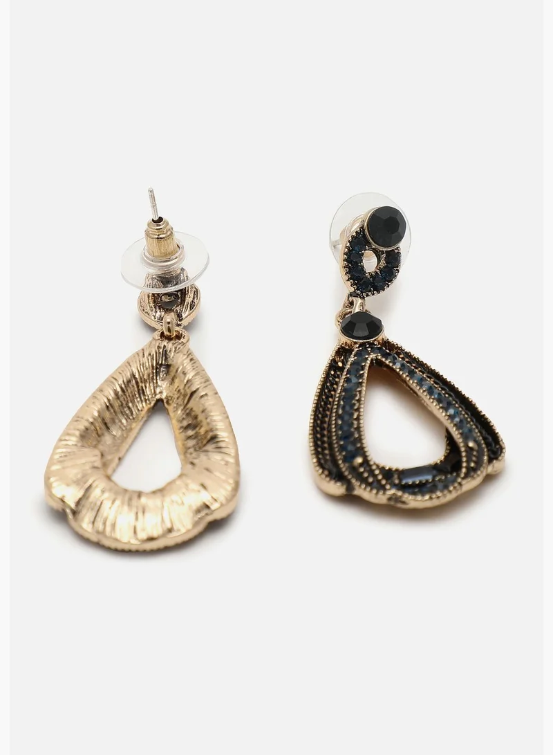 SOHI Gold Plated Designer Stone Drop Earring