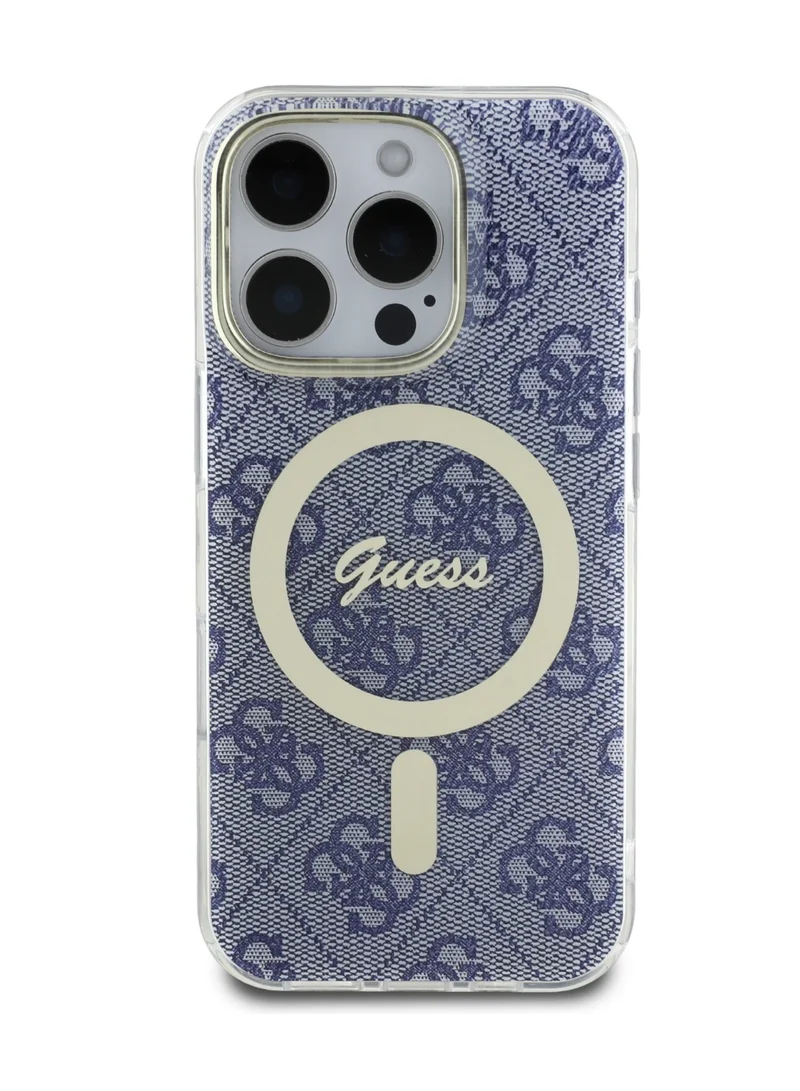 GUESS MagSafe 4G Edition HD Printing PC & TPU Case for iPhone 16 Pro Max / Lightweight/ High Quality Material/ MagSafe compatibility - Blue
