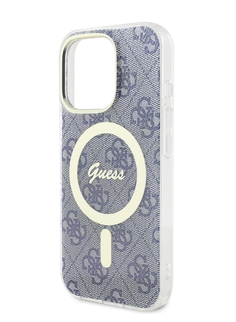GUESS MagSafe 4G Edition HD Printing PC & TPU Case for iPhone 16 Pro Max / Lightweight/ High Quality Material/ MagSafe compatibility - Blue
