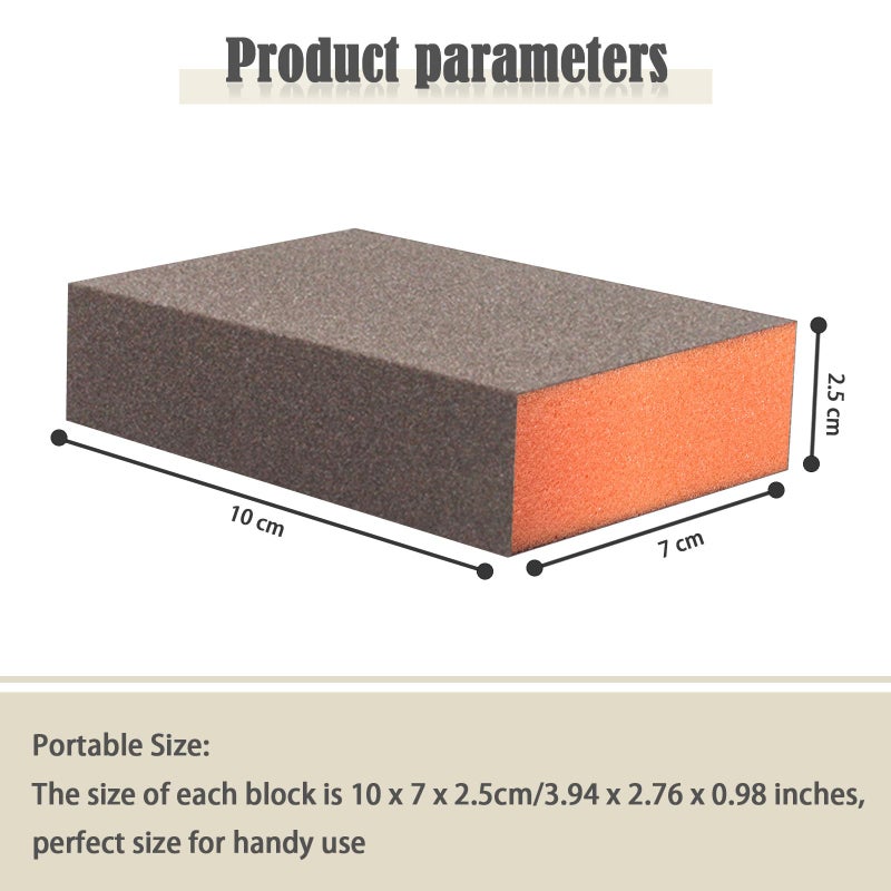 Hubaow Sanding Sponge  60-220 Grit Assortment Sanding Block  Wet And Dry Dual-Use Sander Sponges For Drywall Metal  Sandpaper Sponge For Wood  Washable And Reusable - Image 2
