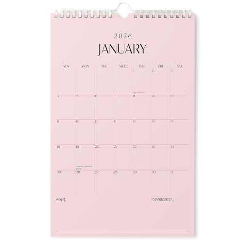 Karto Wall Calendar 2026-2027 - Vertical 11x17 inch January 2026 to June 2027 - Boost Your Productivity and Easy Planning with the Aesthetic Monthly Calendar - All Pink - Image 1
