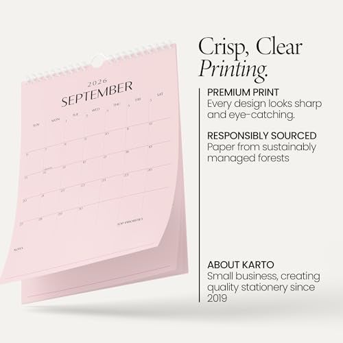Karto Wall Calendar 2026-2027 - Vertical 11x17 inch January 2026 to June 2027 - Boost Your Productivity and Easy Planning with the Aesthetic Monthly Calendar - All Pink - Image 3