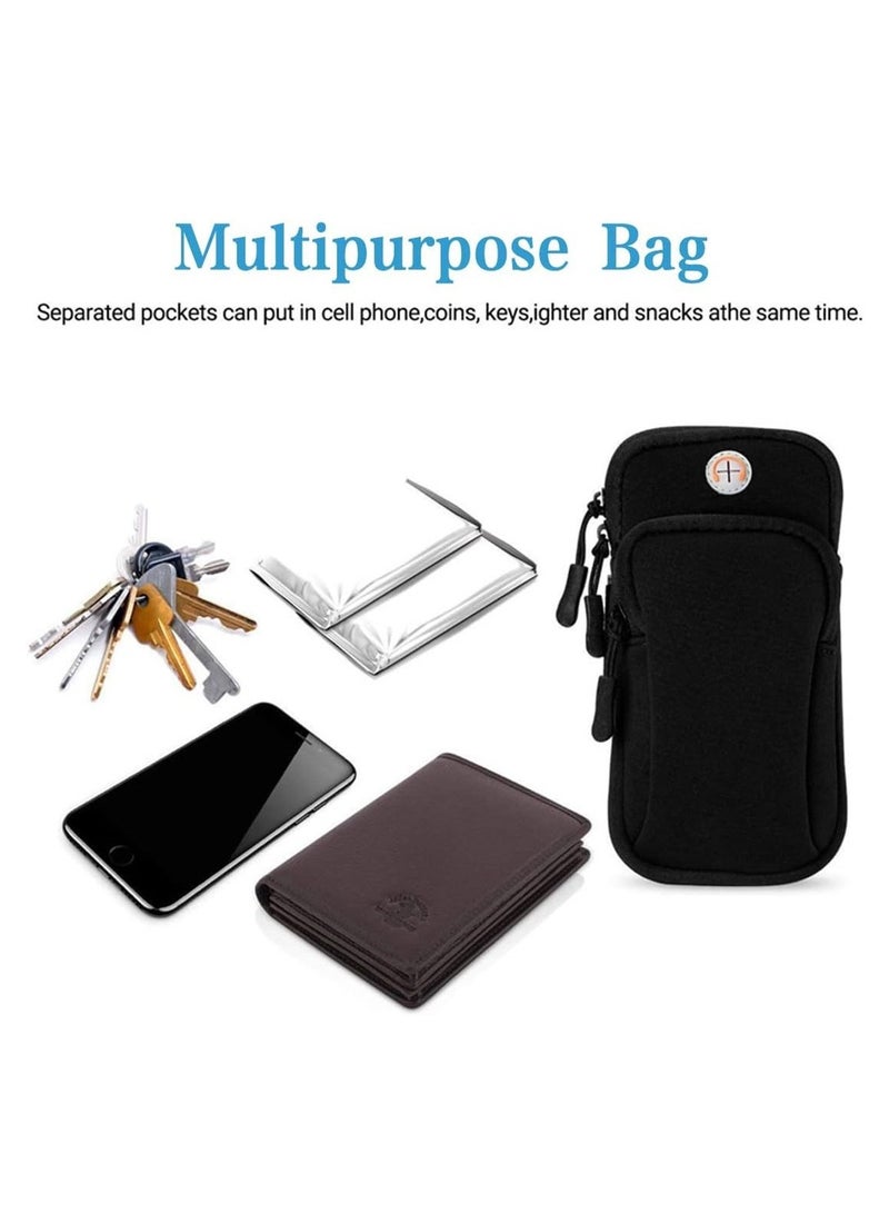Phone Arm Bag Armband Cell Phone Holder For Running Gym Sports Waterproof Black Cell Phone Holder Pouch Case With Earphone Hole - Image 4