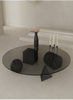 Merry Moments Geometric Shapes Table Modern Coffee Table Cafe Table Sofa Side Table End Table Snack Table Fshion Design for Living Room Bedroom Office Retail Tempered Glass Top Wood Base H25xL100xW100 cm  - Image 3