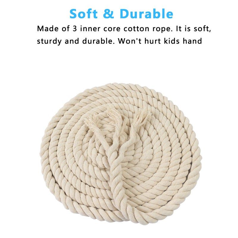 Alytree Tug of War Rope for Kids and Adults, Natural Twisted Cotton Rope, Outdoor Games Set Perfect for Carnival Team Building Activities, Field Day Family Reunion Birthday Party Game, Outside Yard Lawn Games - Image 4