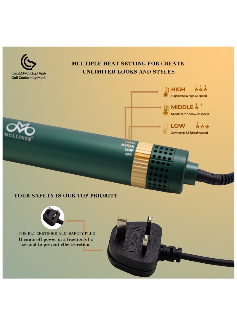 MULLINER MULLINER 4 in 1 Multi Functional Hair Styling- Advanced Power Hair Styling-Hair Dryer Brush Curling ML-5015  - Image 5