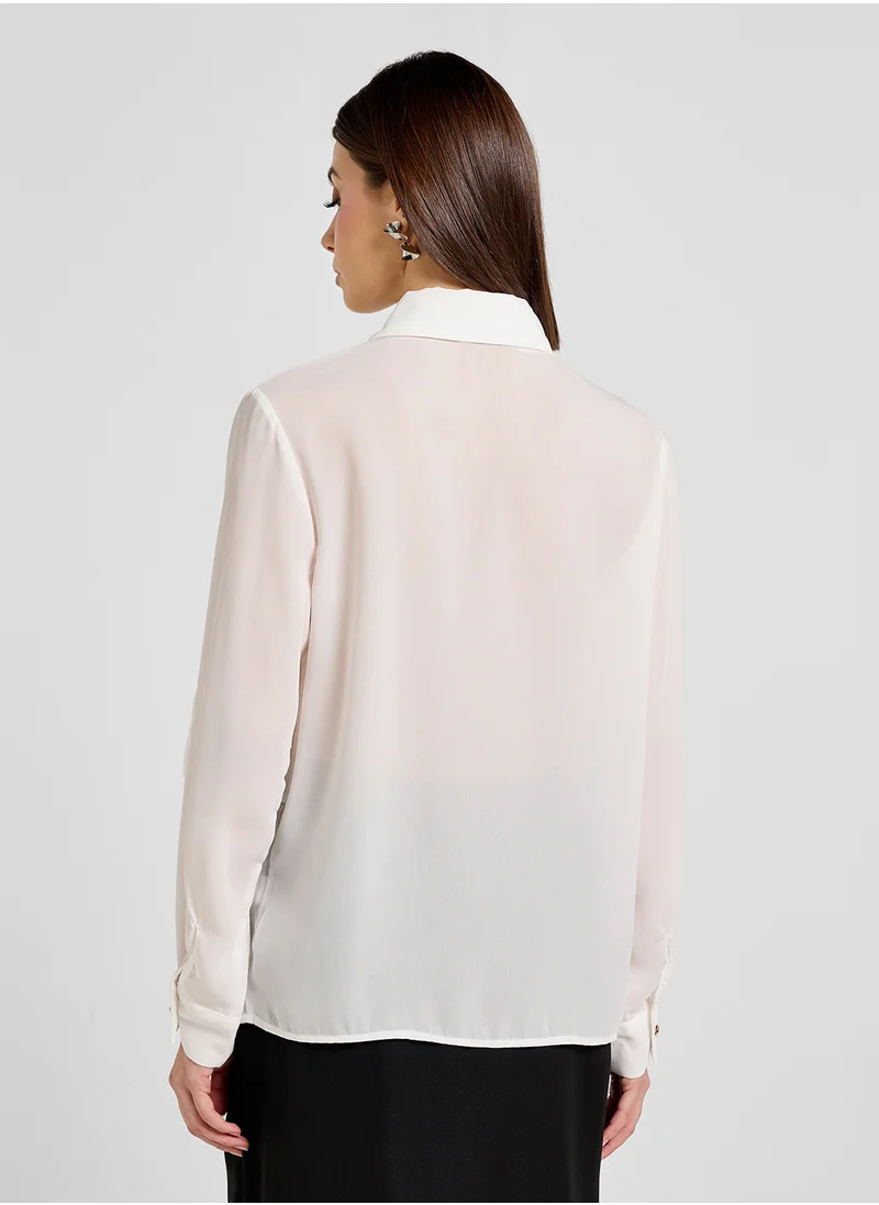 ايلا Shirt With Front Pleats