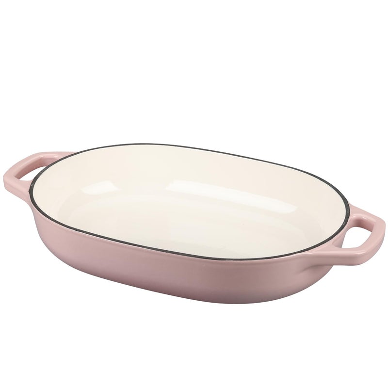 EDGING CASTING Enameled Cast Iron Oval Dutch Oven Pot with Lid, Dutch Oven for Sourdough Bread Baking, Oval Bread Pan, 7qt, Pink - Image 5