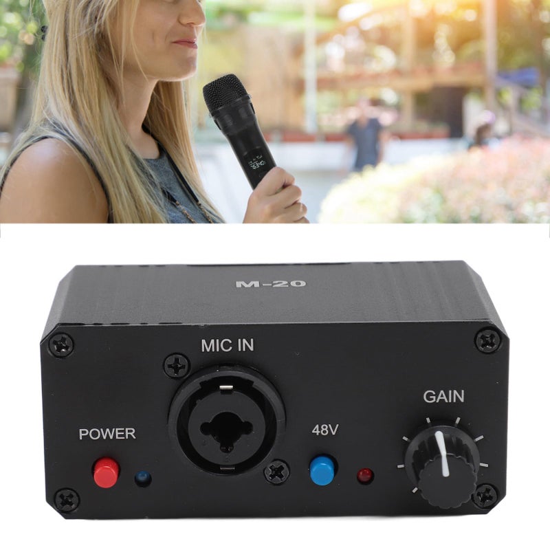 Professional Microphone Preamp with 48V Phantom Power for Dynamic Condenser Mics - Image 3