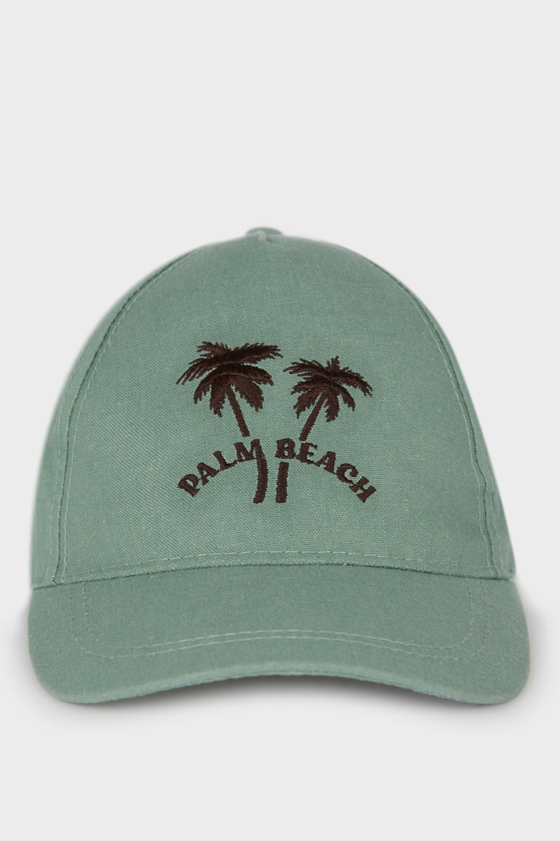 DeFacto Green Boy Boy Embroidered Linen Blend Cap Casual - Image 5