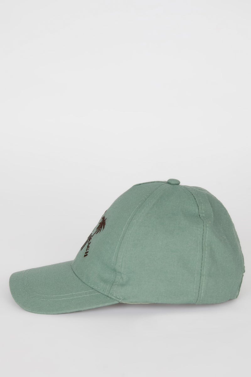 DeFacto Green Boy Boy Embroidered Linen Blend Cap Casual - Image 3