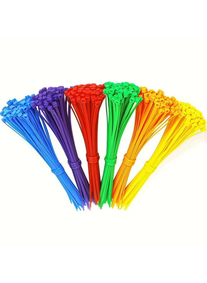 300pcs Nylon Zip Ties 8 Inch 50 Lbs Tensile Strength 6 Colors Multi Purpose Cable Wraps - Image 2