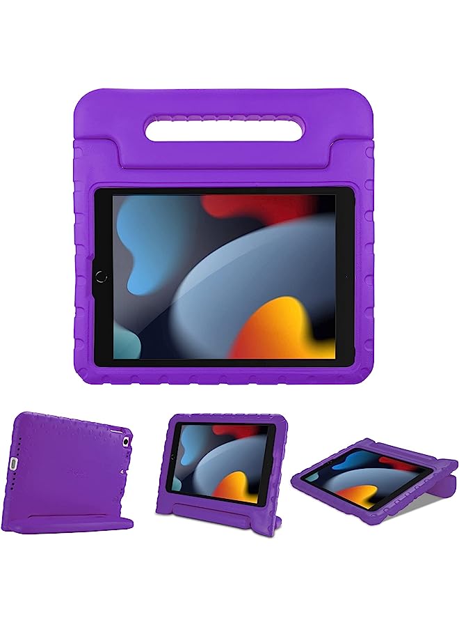 Procases حافظة أطفال لجهاز آيباد 10.2 بوصة 9 الجيل 2021/8 الجيل 2020/7 الجيل 2019/ آيباد إير 10.5 بوصة 2019/ آيباد برو 10.5، حافظة خفيفة الوزن صديقة للأطفال مع مقبض قابل للتحويل ووقاية من الصدمات - بنفسجي - Image 1