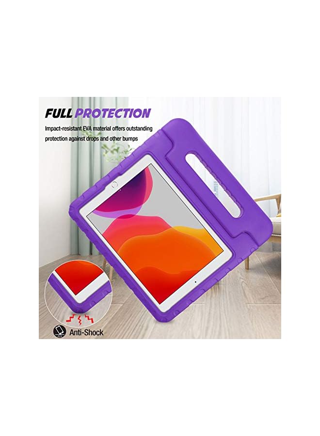 Procases حافظة أطفال لجهاز آيباد 10.2 بوصة 9 الجيل 2021/8 الجيل 2020/7 الجيل 2019/ آيباد إير 10.5 بوصة 2019/ آيباد برو 10.5، حافظة خفيفة الوزن صديقة للأطفال مع مقبض قابل للتحويل ووقاية من الصدمات - بنفسجي - Image 2
