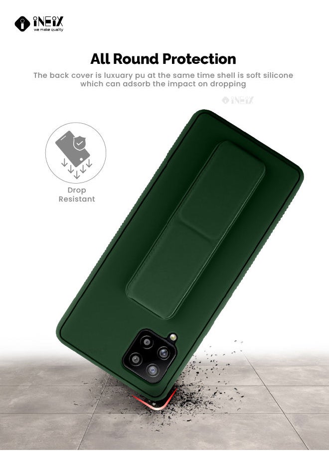 INEIX - 3 in 1 Magnetic Hand Grip Holder Case For Samsung Galaxy A42 5G Green - Image 1