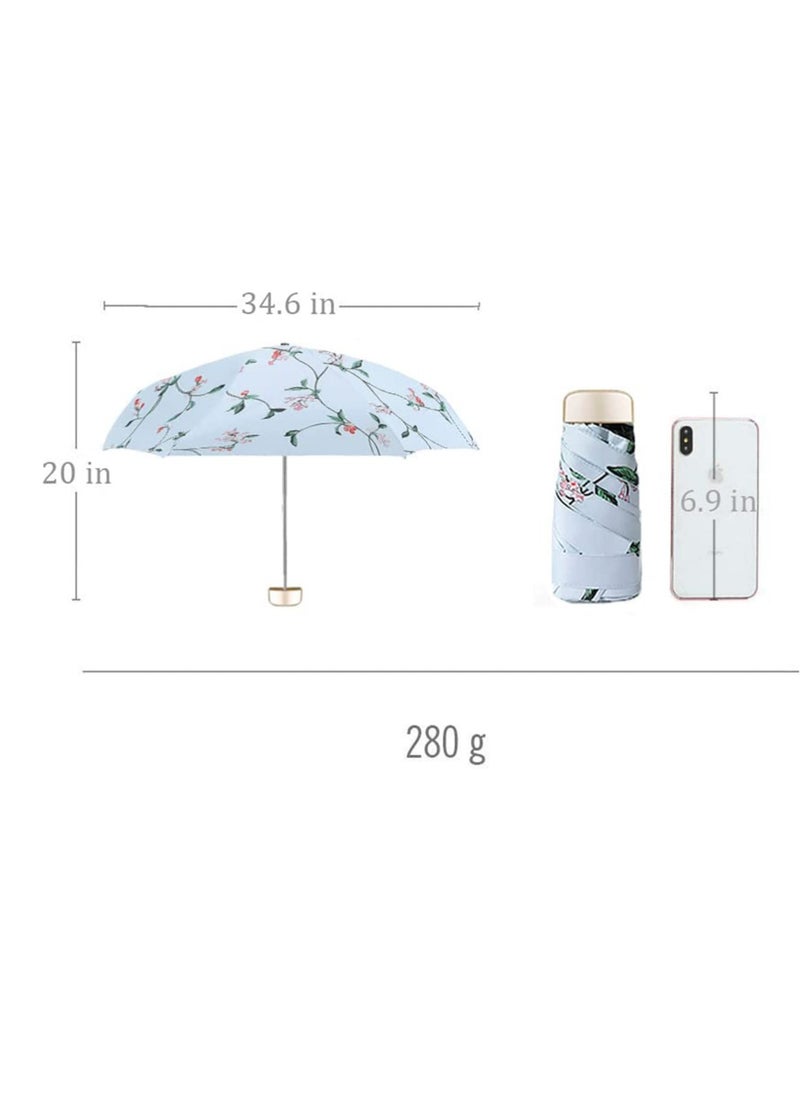 SYOSI - Travel Umbrella UV Small Compact Protection Mini Perfect for Lightweight Portable Parasol Outdoor Sun Rain Umbrellas for Men Women and Kids - Image 1