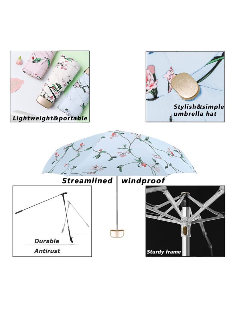 SYOSI - Travel Umbrella UV Small Compact Protection Mini Perfect for Lightweight Portable Parasol Outdoor Sun Rain Umbrellas for Men Women and Kids - Image 1