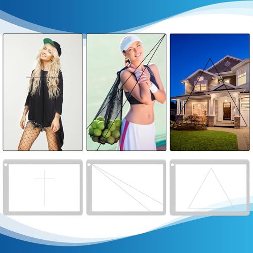 Tellegloww 10 Pcs Golden Ratio Composition Tool, Fibonacci Rule of Thirds Credit Card-Sized View Tool for Photography Painting Drawing Fits in Wallet or Camera Bag - Image 3