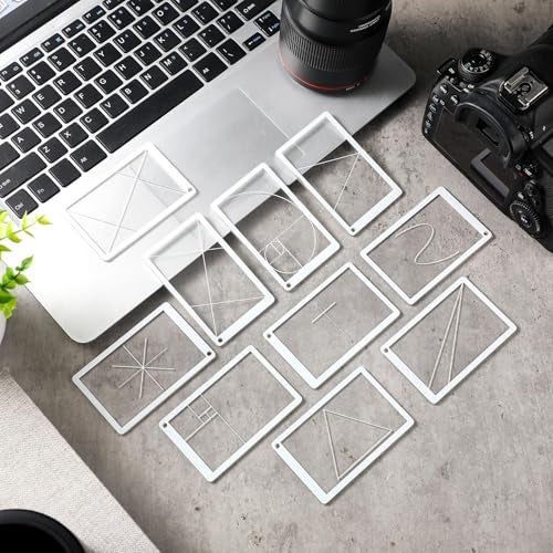 Tellegloww 10 Pcs Golden Ratio Composition Tool, Fibonacci Rule of Thirds Credit Card-Sized View Tool for Photography Painting Drawing Fits in Wallet or Camera Bag - Image 5