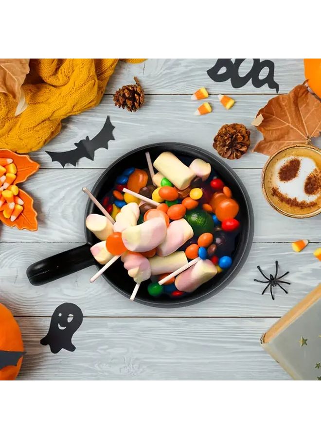 6 Pcs Black Plastic Halloween Decorative Serving Pots Suitable For Party Tableware Festive Holiday Supplies Spooky Design Ghost Witch Themed Bowls Lightweight Reusable Containers Home Decor Party Planning - Image 4