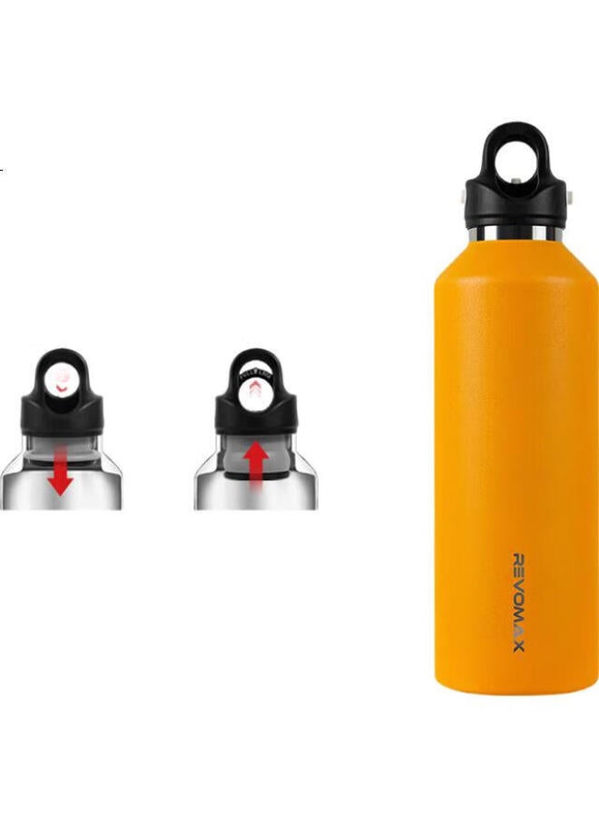 Revomax Insulated Water Bottle, Large Capacity Outdoor Cup For Men And Women, Portable Thermos For Hiking, Sunflower Yellow, 950Ml - Image 1