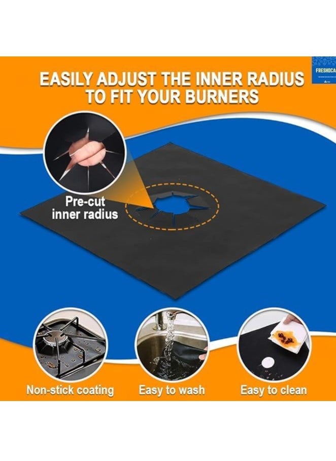 مجموعة من 5 أغطية متينة قابلة لإعادة الاستخدام لموقد الغاز - ملحقات سطح المطبخ الواقية القابلة لإعادة الاستخدام والتخصيص وغير اللاصقة وقابلة للغسيل اليدوي ومقاومة للحرارة لحماية سطح الموقد باللون الأسود - pzsku/Z344E62D7A21D0D9EABEAZ/45/_/1715096736/f427b13e-0f40-43fe-bbee-a85d94c20f1e