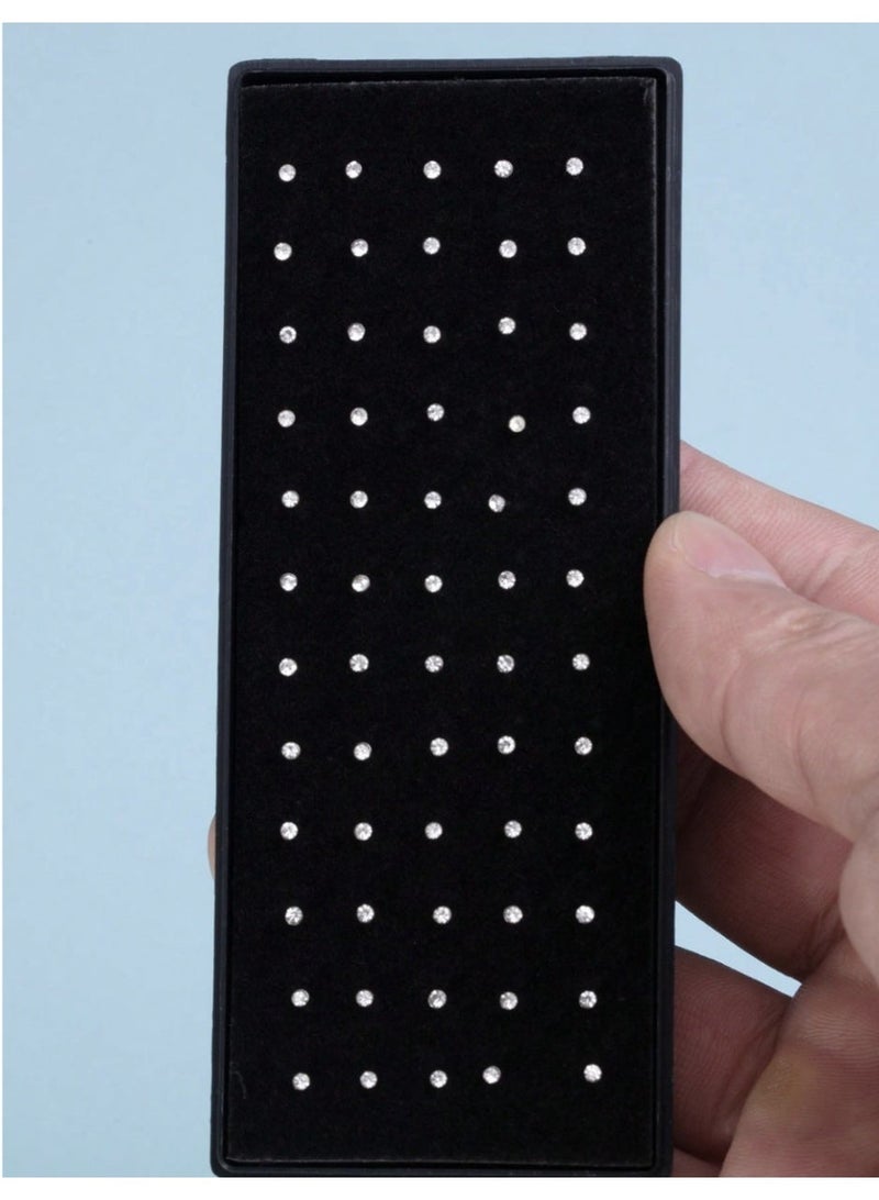 ڤيا مجموعة 60 قطعة حلق أنف بكريستال لامع – ستانلس ستيل مقاوم للصدأ - Image 1