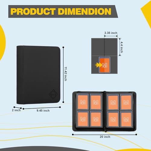 MOSLA Toploader Binder,4-Pocket Side Load Trading Card Album, Holds 128 Cards with Double-Sided Pockets for MTG, Sports Cards, Top Loader Storage - Image 5