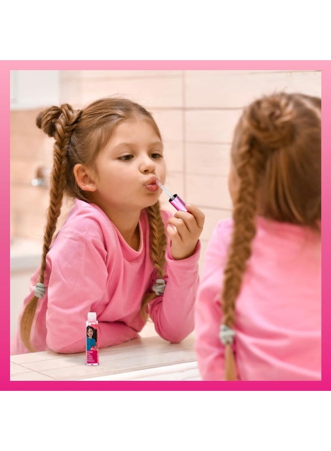 TOWNLEY GIRL Barbie 7 Pcs Kids Lip Gloss Set | Vegan Girls Makeup For Ages 3 - Image 3
