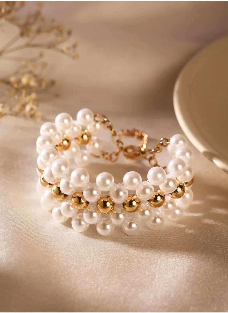 برياسي Pearls-Beaded Wraparound Bracelet