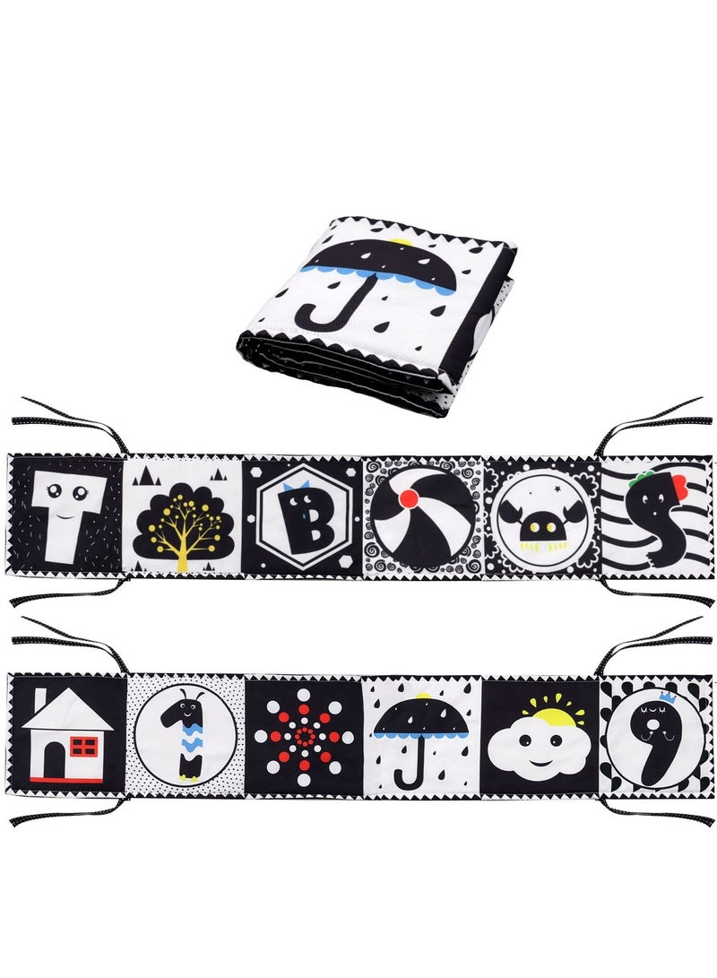 KASTWAVE Baby Early Education Cloth Book, Black and White High-Contrast Baby Sensory Toys 0-6 Months Boy / Girl's Torn Three-dimensional Book Bed Surround Sound Cloth Book - Image 1