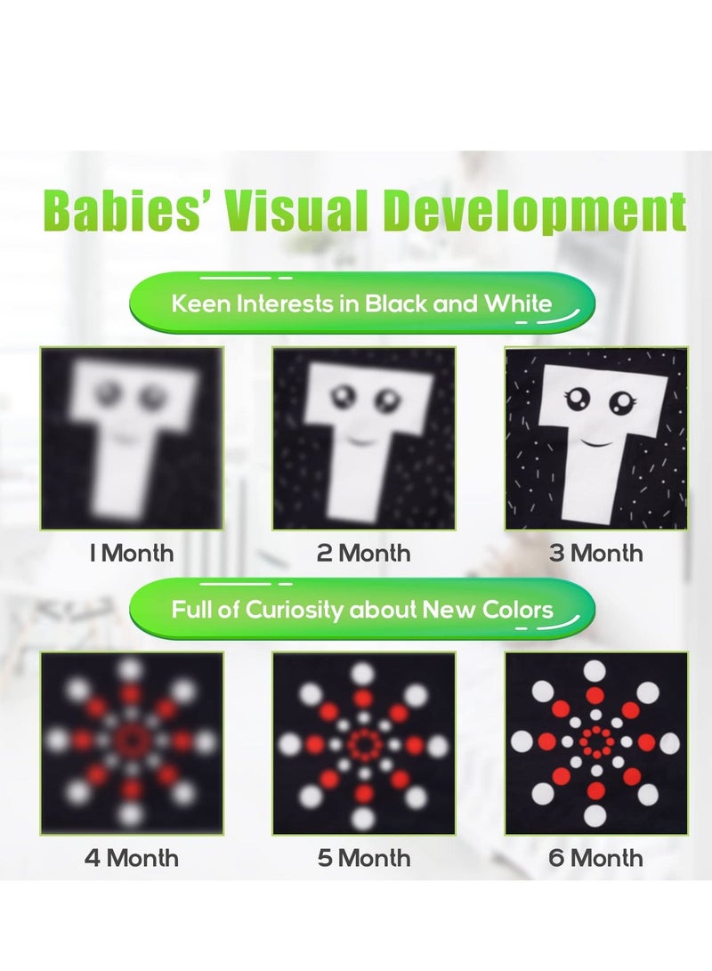 KASTWAVE Baby Early Education Cloth Book, Black and White High-Contrast Baby Sensory Toys 0-6 Months Boy / Girl's Torn Three-dimensional Book Bed Surround Sound Cloth Book - Image 4