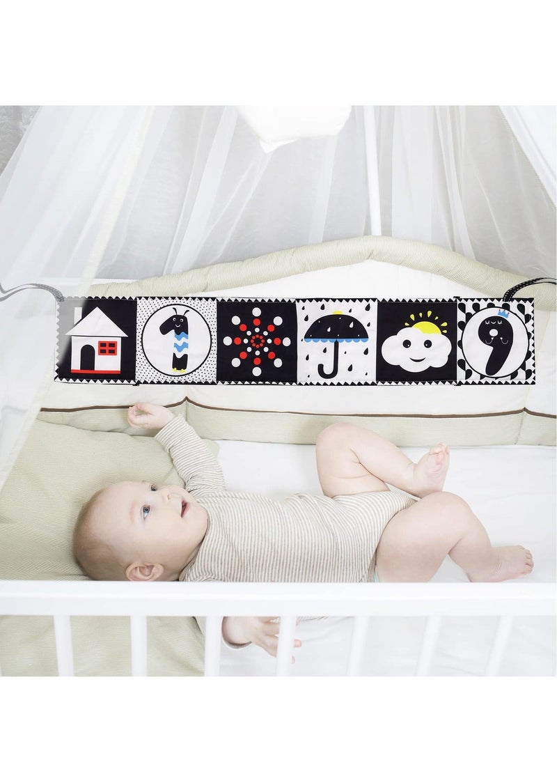 KASTWAVE Baby Early Education Cloth Book, Black and White High-Contrast Baby Sensory Toys 0-6 Months Boy / Girl's Torn Three-dimensional Book Bed Surround Sound Cloth Book - Image 2