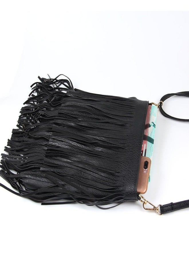 Lanpet Women Fringe Tassel Cross Body Bag Leisure Shoulder Bag - Image 4
