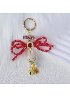 Generic Bubble Mart Cute Cell Phone Chain Bag Pendant Keychain Luckier Cat Series Spdimoo Hand-painted Beads DIY-Specifications:Good Luck Labubu  - Image 1