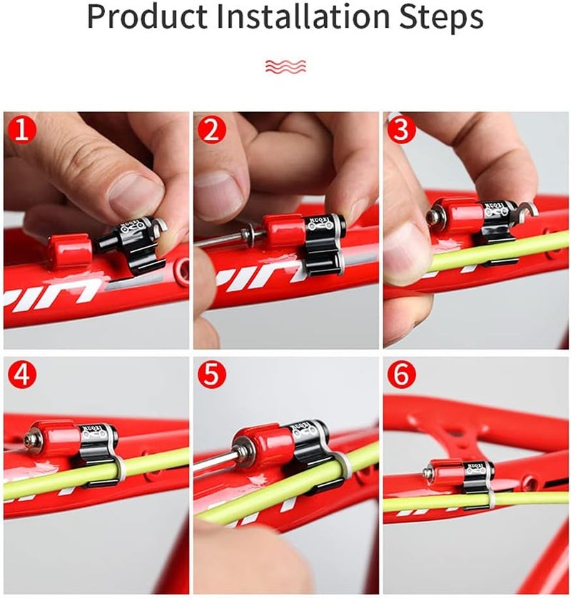 woobles 5pcs/set Mountain Bike Aluminum Alloy Fuel Line Tube Conversion Fixed Seat Frame over Wire Guide Plate Accessories - Image 4