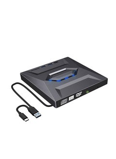 External CD DVD Drive, USB 3.0 Portable CD/DVD Player, Burner Rewriter Low Noise High Speed Data Transfer drive for Laptop Desktop PC and Support Windows 7/8/10/XP/Mac OS/Linux