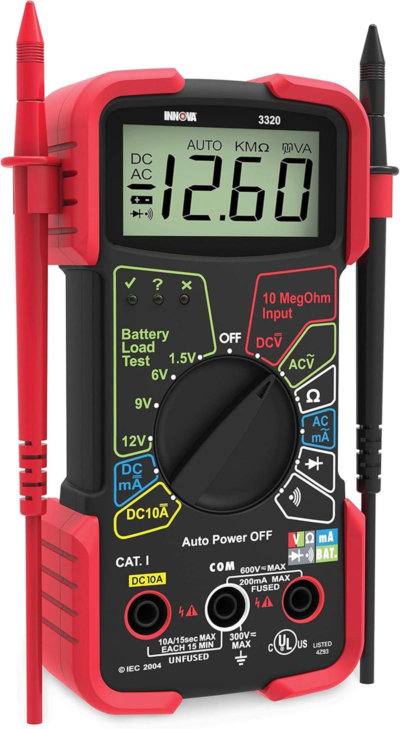 INNOVA 3320 Auto-Ranging Digital Multimeter in Red & Black - Image 1